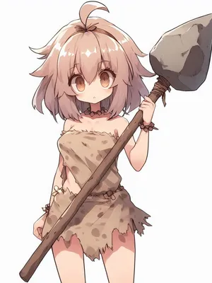 原始的洞穴女孩