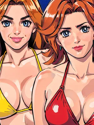 和妈妈、阿姨一起夜泳